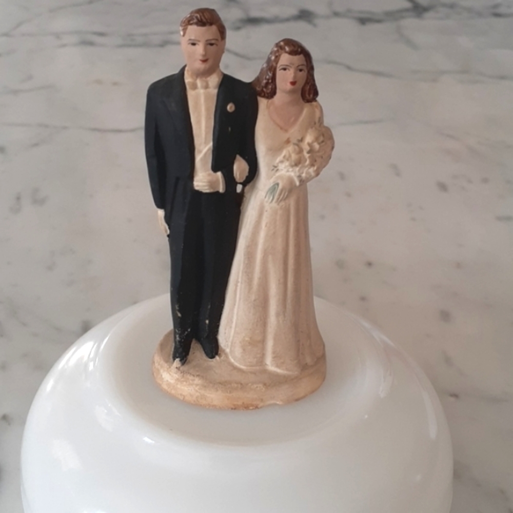 Vintage 1940's Bride & Groom Cake Topper